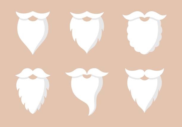 istock Collection of flat Santa Claus beards. Christmas party elements. 1430122123