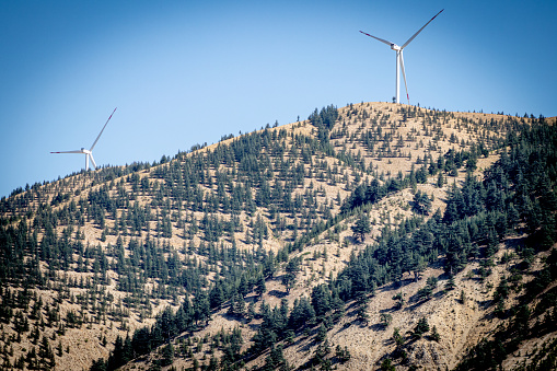 Wind Turbines at the Summit of a Turkish Mountain
