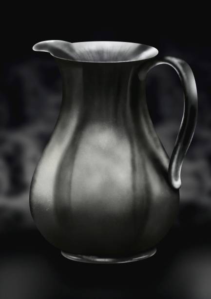 istock Jug, hand made illustration of a beautiful black and white jug, hand made illustration. 1430127748