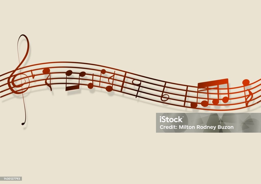 Random Musical Notes Image Sheet Music Handmade Illustration Of A Musical Score With Random Notes ...