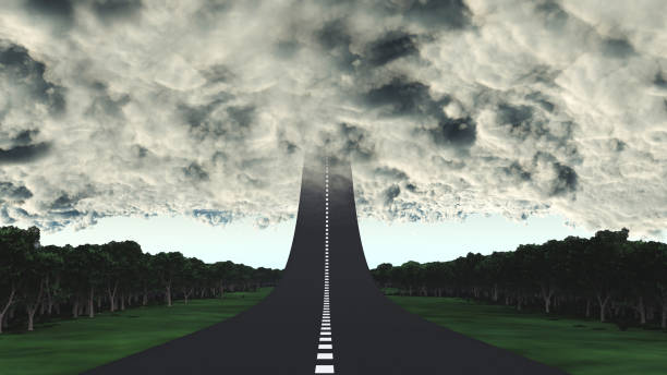 istock Highway to sky in arrow shape 1430128715