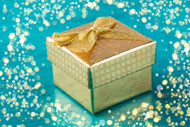 istock Golden gift box. Christmas gift. christmas party 1430131155