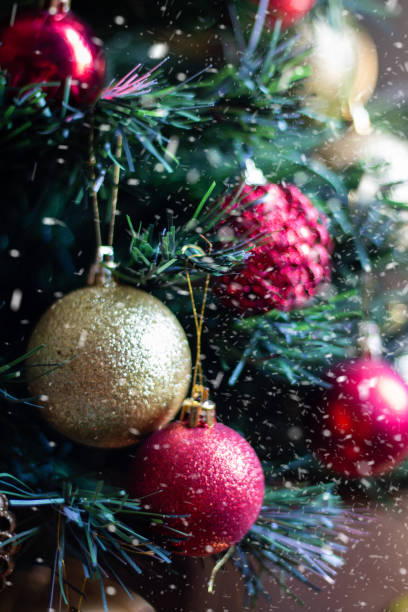istock Christmas tree. Traditional Christmas decoration. blurred background 1430131386