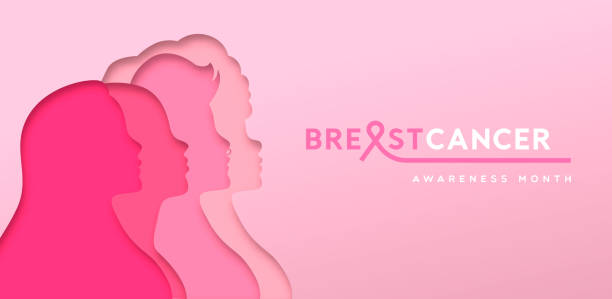 istock Breast Cancer month banner paper cut women team 1430132506