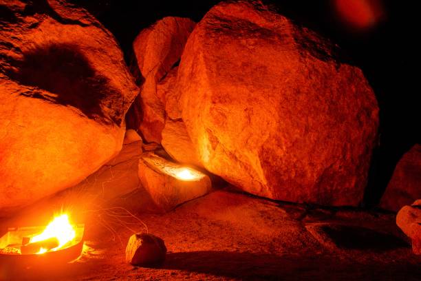 istock Campfire around boulders in Joshua Tree 1430134322