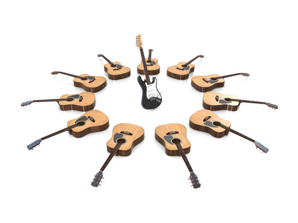 istock Acoustic and electric guitars 1430135684