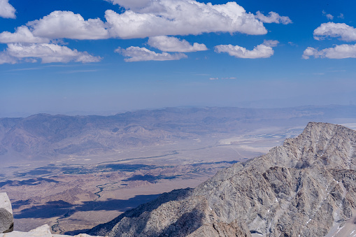 Views while hiking Mount Whitney, part of the sierra mountain range in California