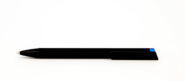 close-up of a black pencil isolated on white