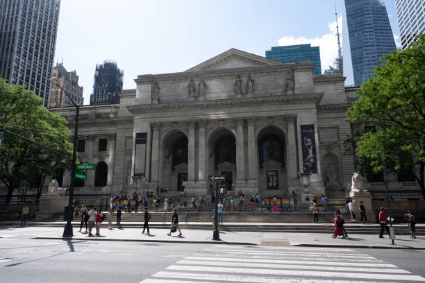 ニューヨーク市のニューヨーク公共図書館�本館 - new york public library ストックフォトと画像