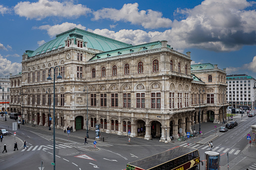 Vienna, Austria - November 14, 2021: State Opera House, a symbol and landmark of the city of Vienna.