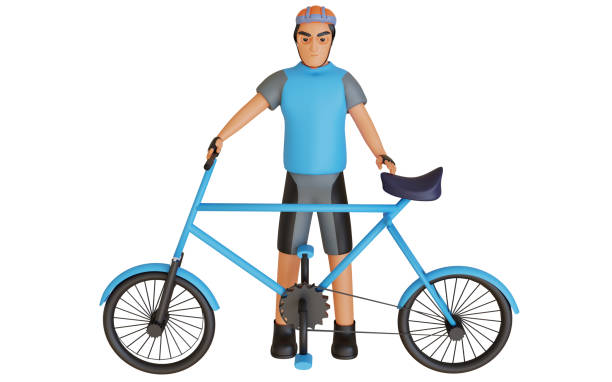 istock 3d illustration of male with bicyle 1430145062
