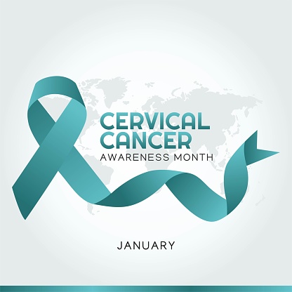 January is Cervical Cancer Awareness Month Vector Illustration. Suitable for greeting card poster and banner