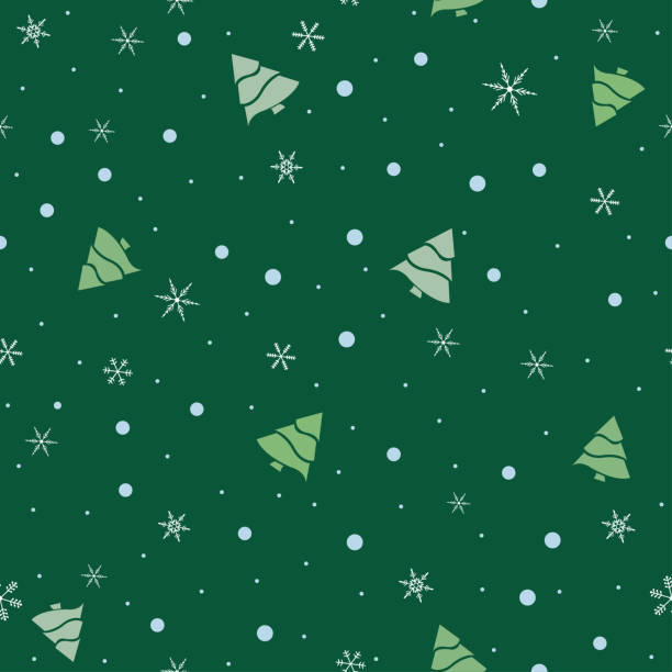 ilustraciones, imágenes clip art, dibujos animados e iconos de stock de patrón de nieve, árboles de navidad y puntos - pattern christmas paper seamless christmas