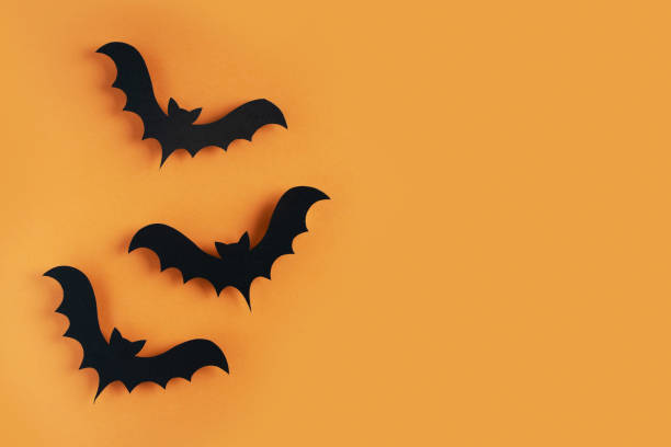 istock Kids halloween handmade paper black bat, creative, craft concept 1430161524