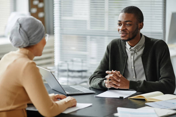 istock Young Black Man in Job interview 1430161843