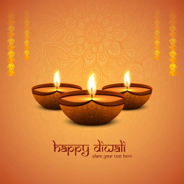 illustration oder grußkarte für glücklichen diwali-festival-feiertagshintergrund - diya öllampe stock-grafiken, -clipart, -cartoons und -symbole