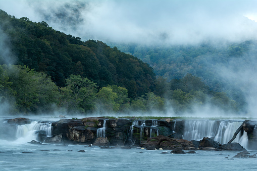 A section of the quarter mile Sandstone Falls that resides in the New River Gorge National Park in West Virginia.