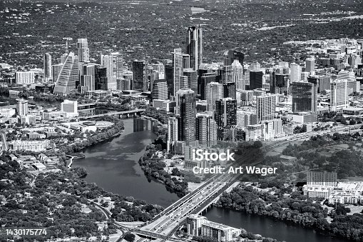 istock Downtown Skyline of Austin in Black and White 1430175774