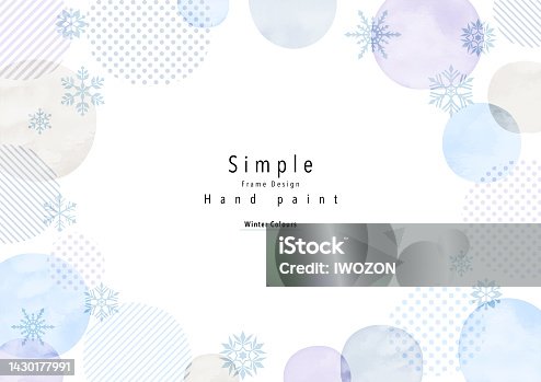 istock Winter color, hand-painted, watercolor style frame 1430177991