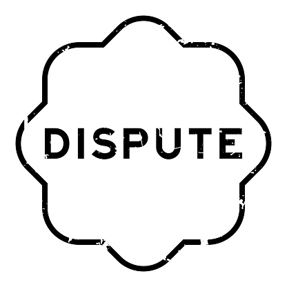 Grunge black dispute word rubber seal stamp on white background