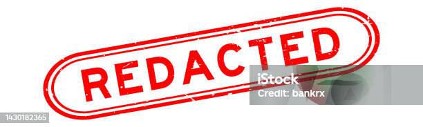 Redact Sign Grunge Red Redacted Word Rubber Seal Stamp On White Background Stock ...