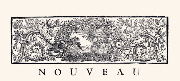 ルイ14世時代の花柄:デザイン要素(多くのディテールを持つxxxl) - 17th century style点のイラスト素材／クリップアート素材／マンガ素材／アイコン素材