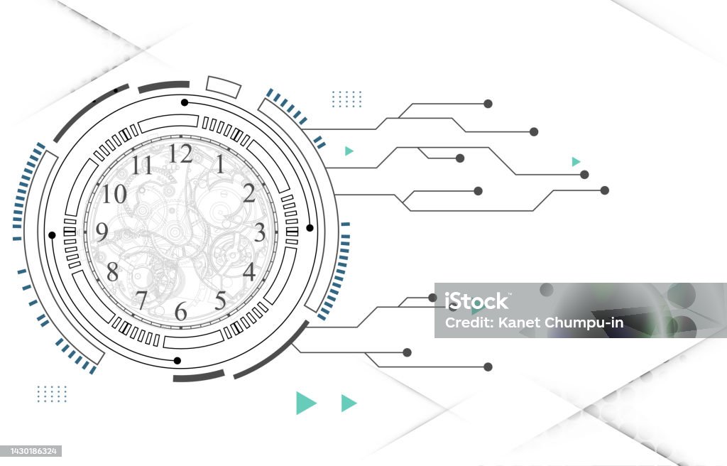Technology Time Vector Technology White Vector Backgroundanalog Technology Clocktime Speed ...