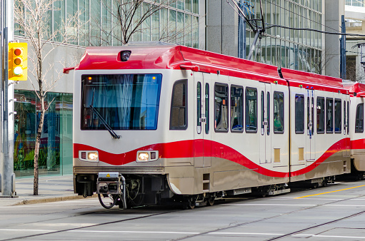 The C-train is Calgary's main light rail transit vehicle and moves over 300,000 people a day.