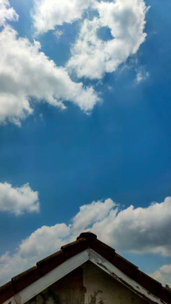 istock Beautiful cloud sky at afternoon from rooftop. 1430196381