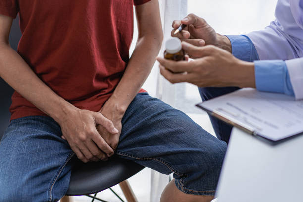 istock The concept of prostate and bladder problems. Targeted Pain Young People Health Issues Young men with pain go to the doctor for treatment. Doctors are interviewing and giving advice to patients. 1430205172