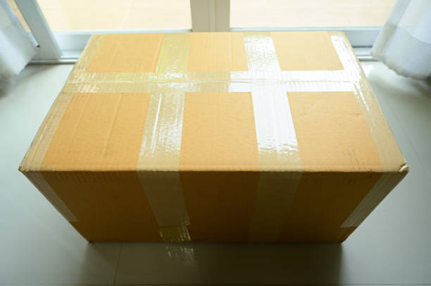istock brown box packaging for shipping, paper textured 1430214980