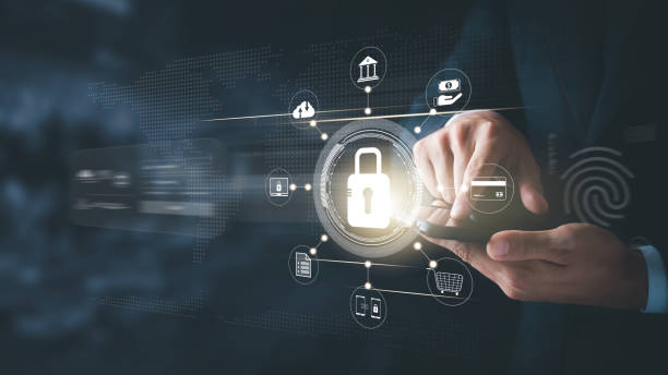 istock cybersecurity concept Global network security technology, business people protect personal information. Encryption with a key icon on the virtual interface. 1430225769