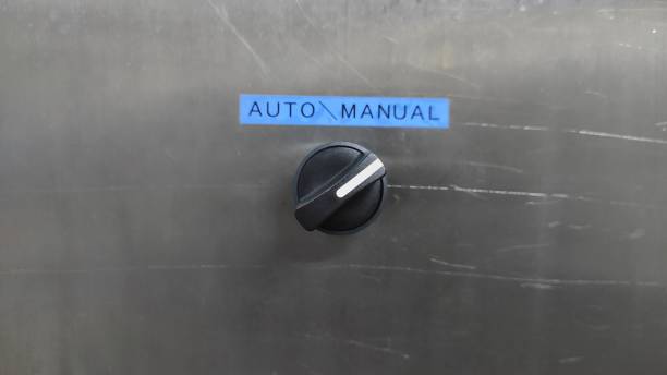 istock Control panel of the industrial machine in factory with switch 1430243543