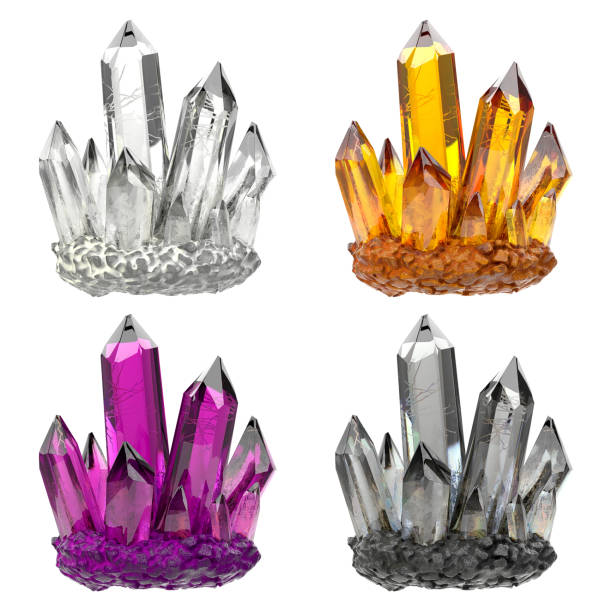 Mineral. Isolated on black with clipping path. 3D render.
