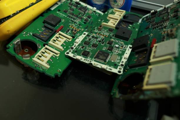 istock PCB is an electronic circuit board that connects electronic components to the pads 1430246874