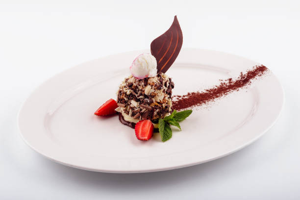istock chocolate dessert with ice cream and strawberries 1430250325