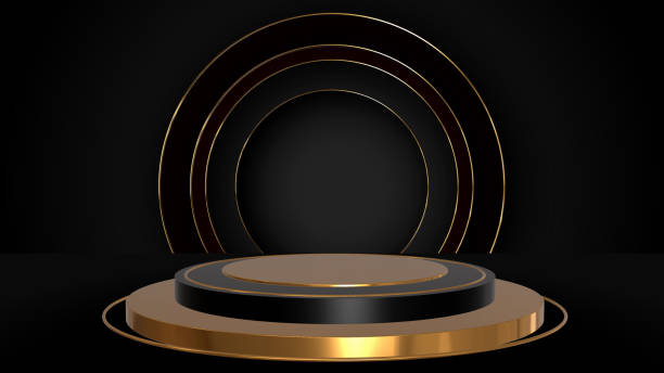 istock Abstract 3d podium products stand products display background. Minimal Style. 1430250690