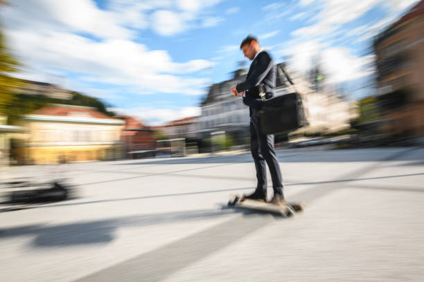 istock Young Stock Trader on Longboard 1430253922