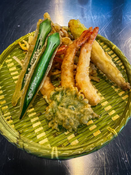 istock Japanese Tempura on bamboo plate 1430254006
