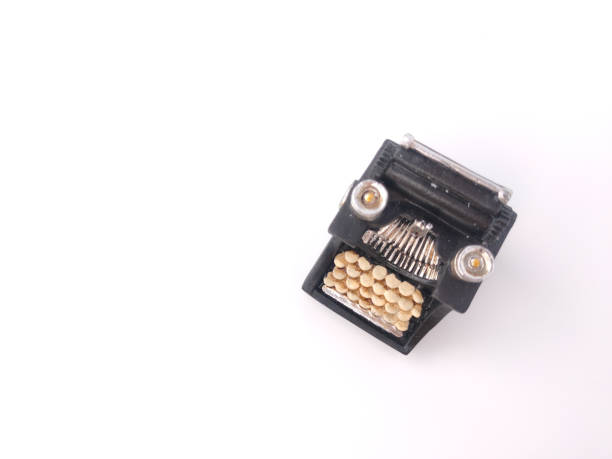 istock Black vintage typewritter on a white background. 1430254248