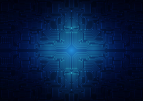 Teletech Computer Background Technology Background With Hitech Digital Stock Illustration - Download ...