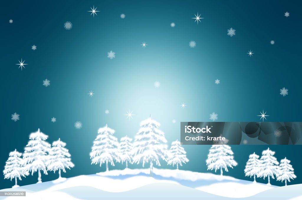 Snowflake Tree Backround Snowflakes And Trees Snow Scene Background Illustration Stock ...
