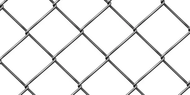 Vector illustration of Metal fence mesh, pattern steel wire grid