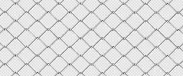 Vector illustration of Metal fence mesh, pattern steel wire grid