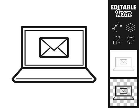 istock Laptop with email message. Icon for design. Easily editable 1430268361