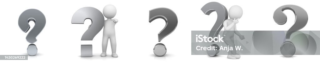 To Question Question Marks Silver Gray Interrogation Points Asking Thinking Stick ...