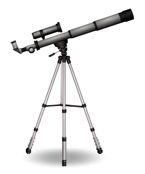 망원경 2 - hand held telescope binoculars moon space stock illustrations