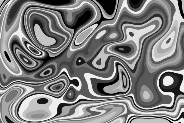 istock Abstract gray color blot texture design. Modern art of optical illusions. Background with flowing striped spots for poster, flyer, fabric print and presentation 1430275314