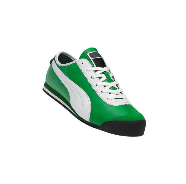 Closeup of green shoes isolated on white background