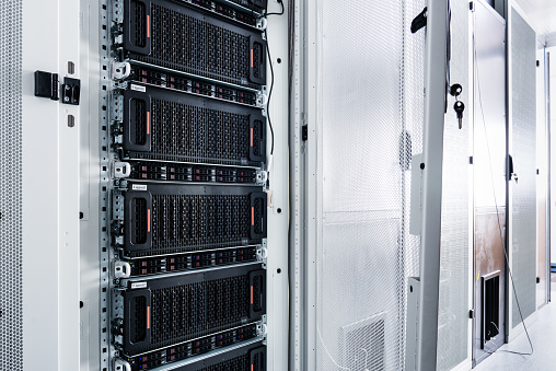 Server Rack Harddware Shape Server Racks Filled With Computer Hardware Inside Internet Datacenter ...